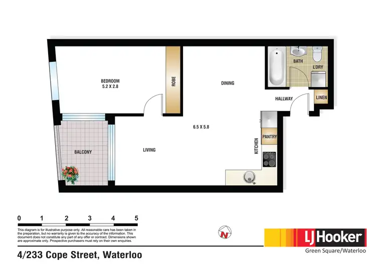 Floorplan of Homely apartment listing, 4/233 Cope Street, Waterloo NSW 2017