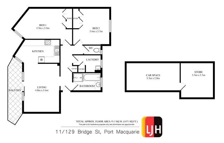 Floorplan of Homely unit listing, 11/129 Bridge Street, Port Macquarie NSW 2444