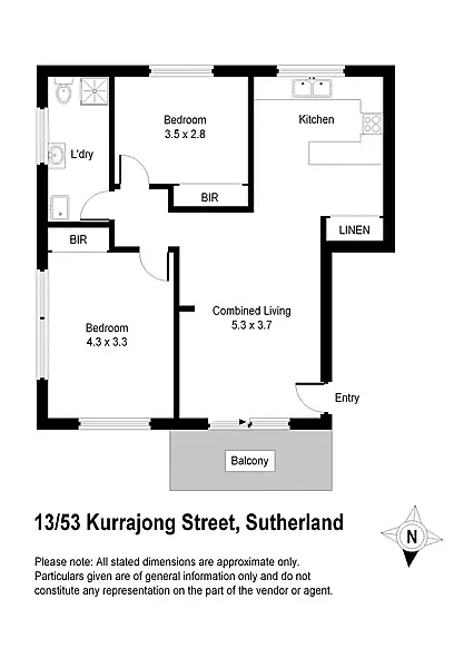 Floorplan of Homely unit listing, 13/53 Kurrajong Street, Sutherland NSW 2232