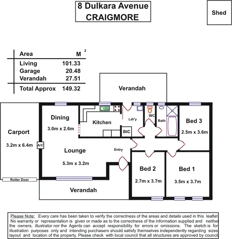 Floorplan of Homely house listing, 8 Dulkara Avenue, Craigmore SA 5114