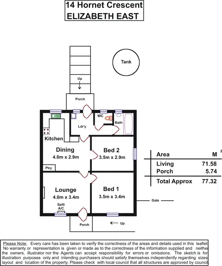 Floorplan of Homely semi-detached listing, 14 Hornet Crescent, Elizabeth East SA 5112