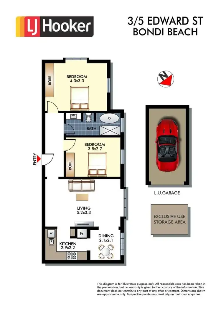 Floorplan of Homely apartment listing, 3/5 Edward Street, Bondi Beach NSW 2026