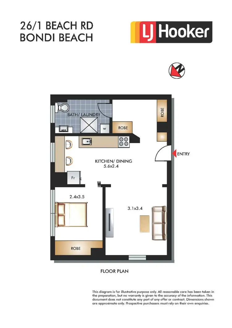 Floorplan of Homely apartment listing, 26/1 Beach Road, Bondi Beach NSW 2026