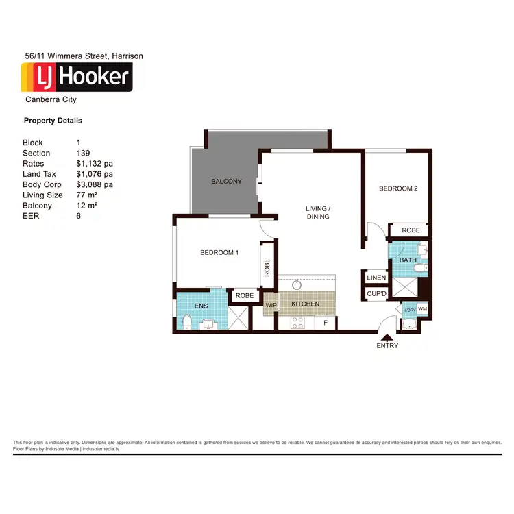 Floorplan of Homely apartment listing, 56/11 Wimmera Street, Harrison ACT 2914