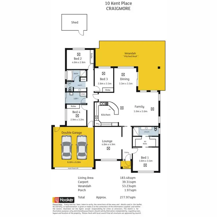Floorplan of Homely house listing, 10 Kent Place, Craigmore SA 5114