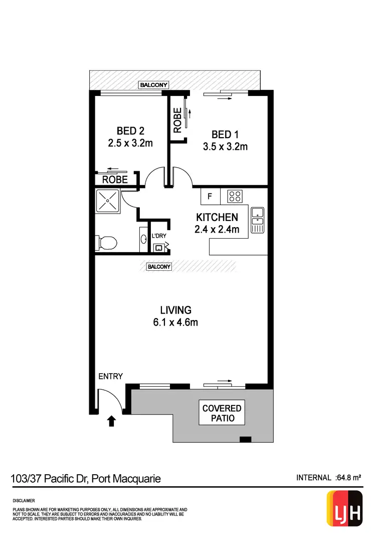 Floorplan of Homely apartment listing, 103/37 Pacific Drive, Port Macquarie NSW 2444