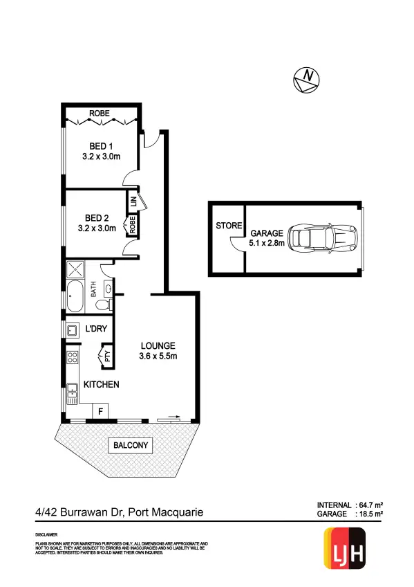 Floorplan of Homely unit listing, 4/42 Burrawan Street, Port Macquarie NSW 2444