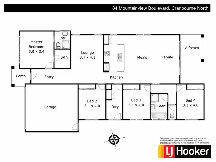 Floorplan of Homely house listing, 84 Mountainview Boulevard, Cranbourne North VIC 3977