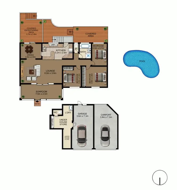 Floorplan of Homely house listing, 3 Wanaga Place, Giralang ACT 2617