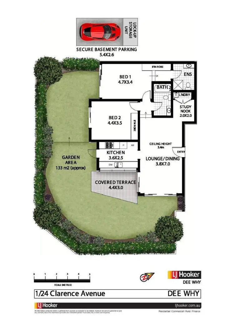 Floorplan of Homely unit listing, 1/24 Clarence Avenue, Dee Why NSW 2099