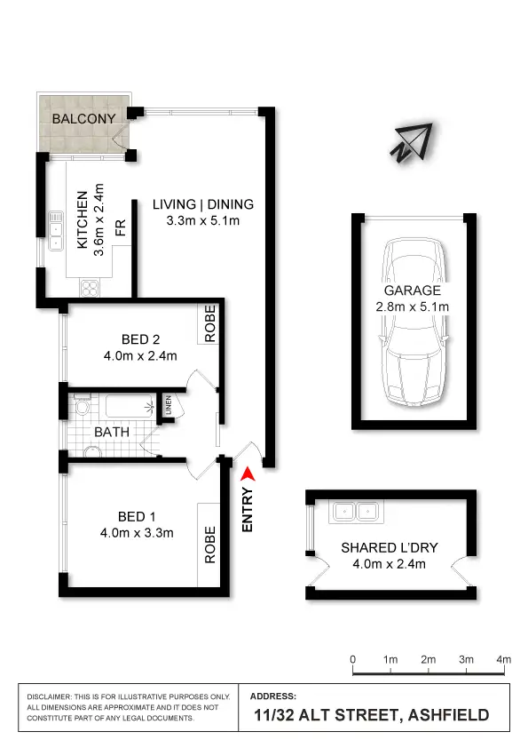 Floorplan of Homely unit listing, 11/32 Alt Street, Ashfield NSW 2131