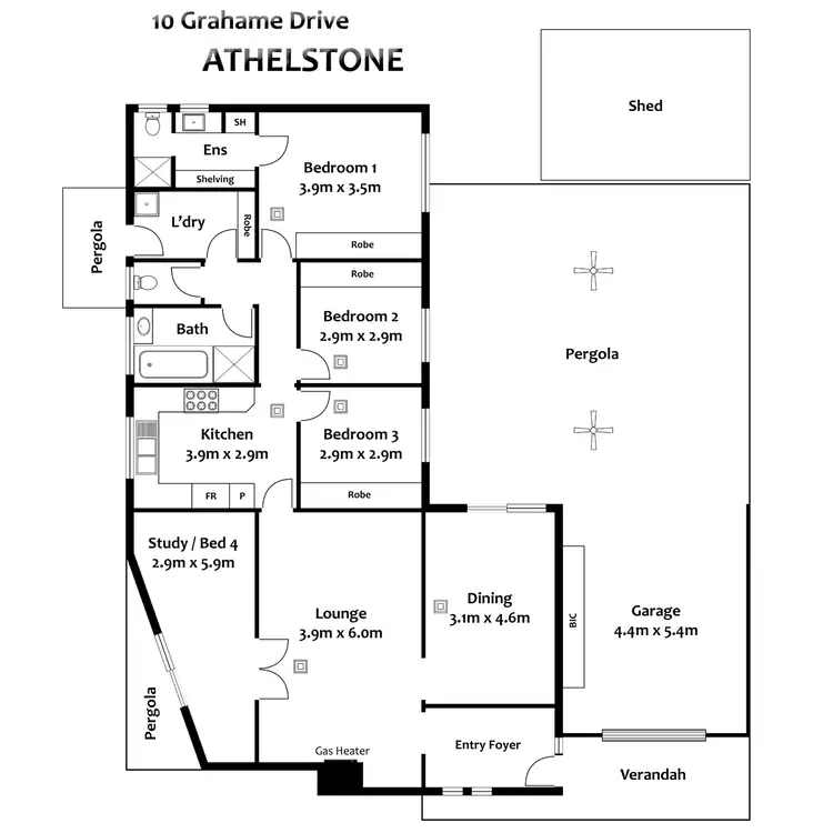 Floorplan of Homely house listing, 10 Grahame Drive, Athelstone SA 5076