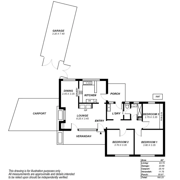 Floorplan of Homely house listing, 98 Fairfield Road, Elizabeth South SA 5112
