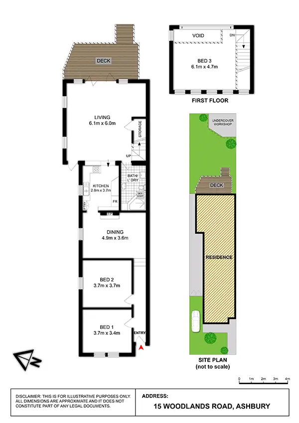 Floorplan of Homely semi-detached listing, 15 Woodlands Rd, Ashbury NSW 2193