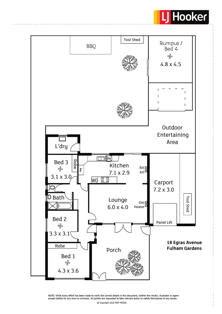 Floorplan of Homely house listing, 18 Egras Avenue, Fulham Gardens SA 5024