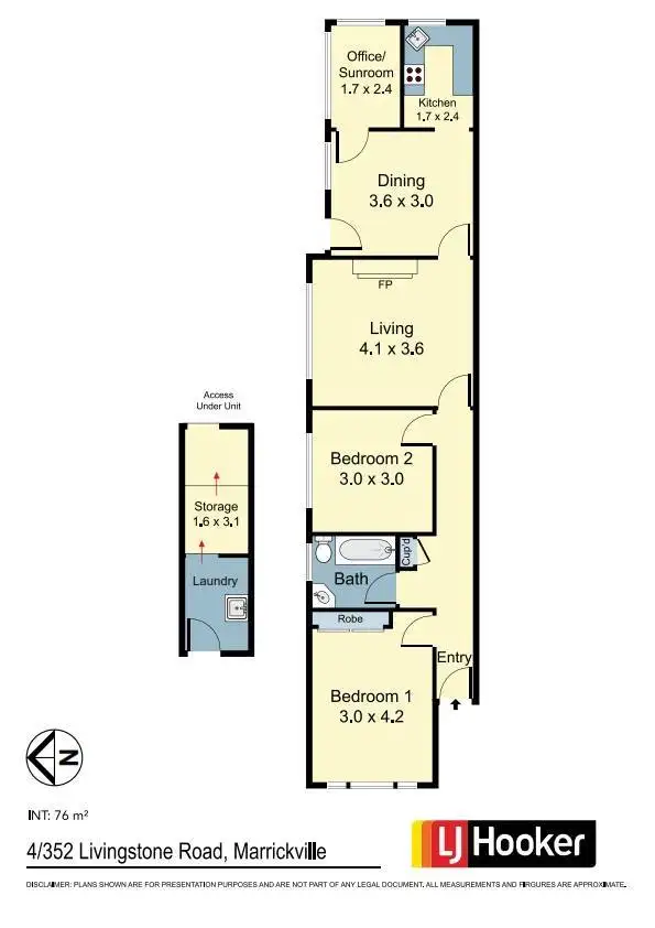 Floorplan of Homely apartment listing, 4/352 Livingstone Road, Marrickville NSW 2204