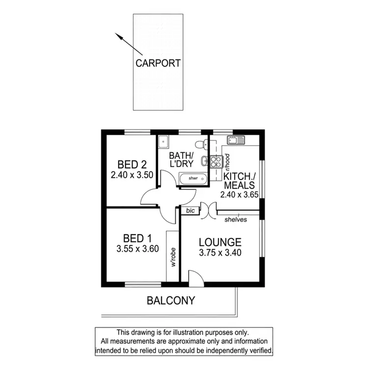 Floorplan of Homely apartment listing, 6/603 South Road Entry via Eurilpa Ave., Everard Park SA 5035