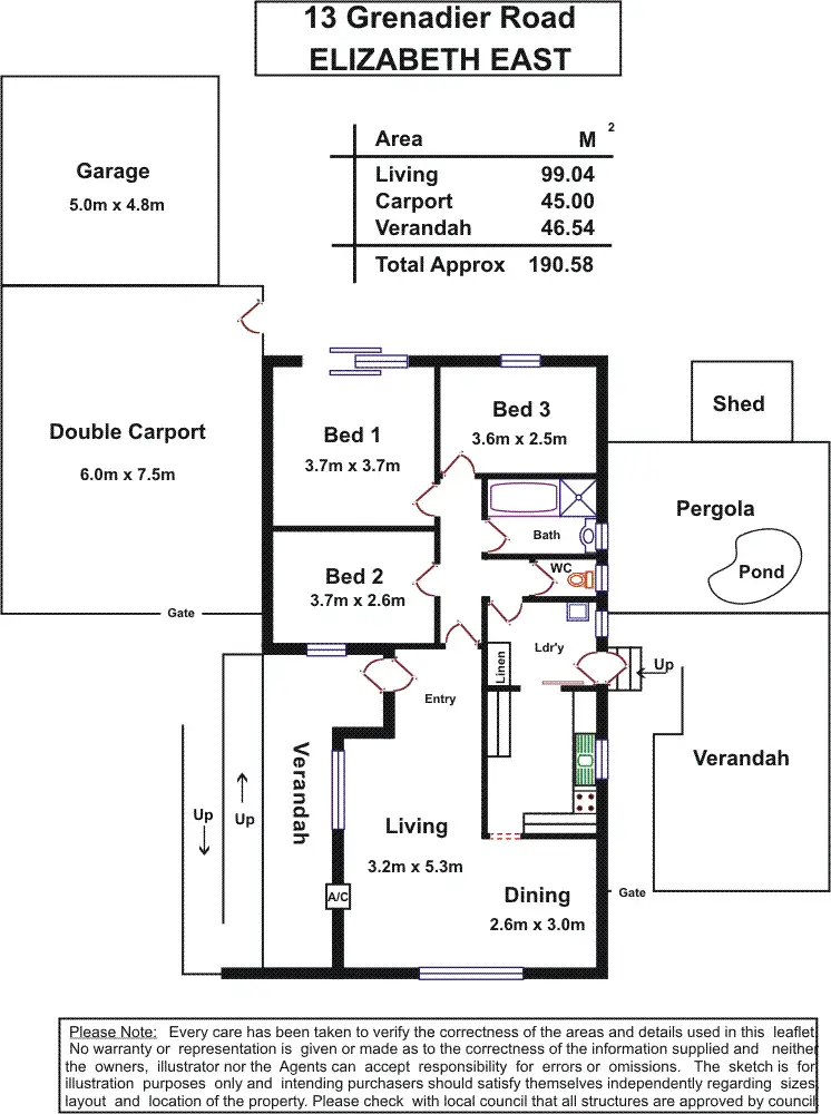Floorplan of Homely house listing, 13 Grenadier Road, Elizabeth East SA 5112