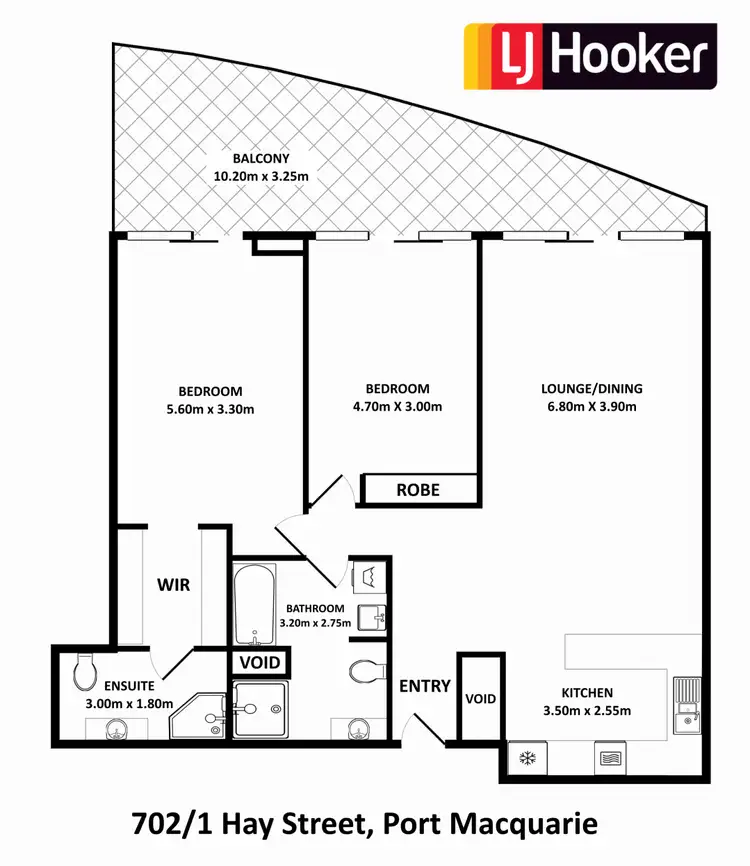 Floorplan of Homely apartment listing, 702/1 Hay Street, Port Macquarie NSW 2444