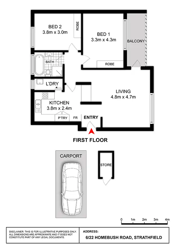 Floorplan of Homely apartment listing, 6/22 Homebush Road, Strathfield NSW 2135