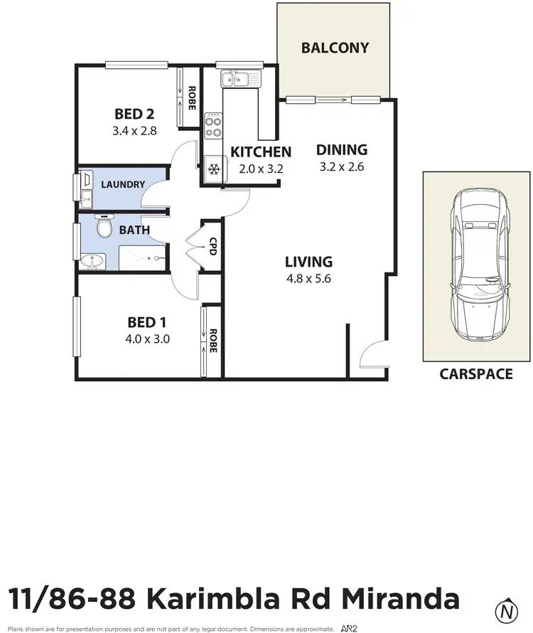 Floorplan of Homely unit listing, 11/86-88 Karimbla Rd, Miranda NSW 2228