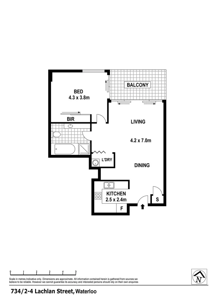 Floorplan of Homely apartment listing, 732/2 Lachlan Street, Waterloo NSW 2017