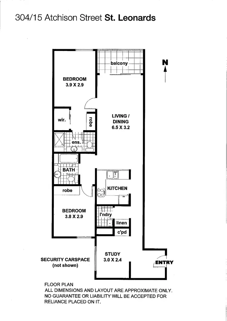 Floorplan of Homely apartment listing, 304/15 Atchison Street, St Leonards NSW 2065