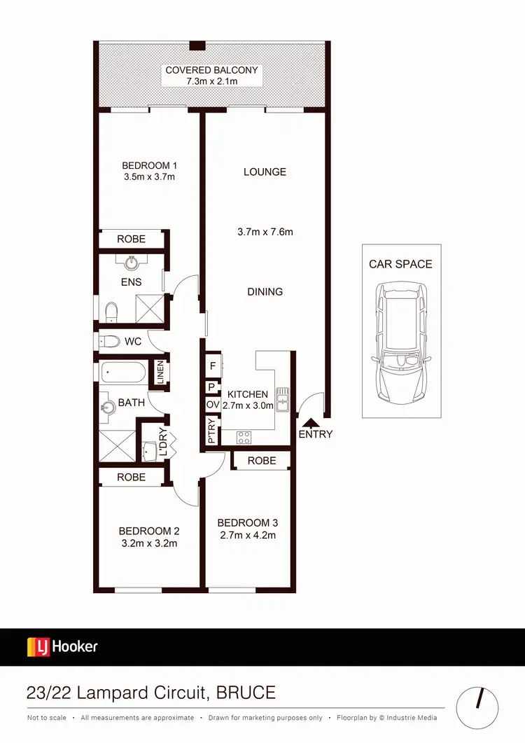 Floorplan of Homely unit listing, 23/22 Lampard Circuit, Bruce ACT 2617