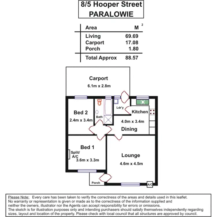 Floorplan of Homely unit listing, 8/5 Hooper Street, Paralowie SA 5108