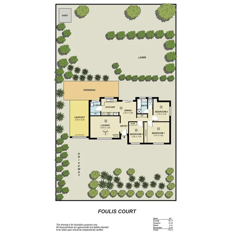 Floorplan of Homely house listing, 15 Foulis Court, Wynn Vale SA 5127