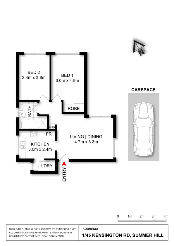 Floorplan of Homely unit listing, 1/45 Kensington Road, Summer Hill NSW 2130