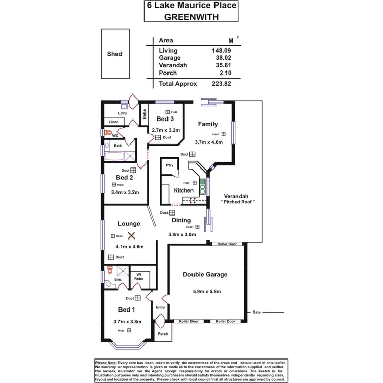 Floorplan of Homely house listing, 6 Lake Maurice Place, Greenwith SA 5125