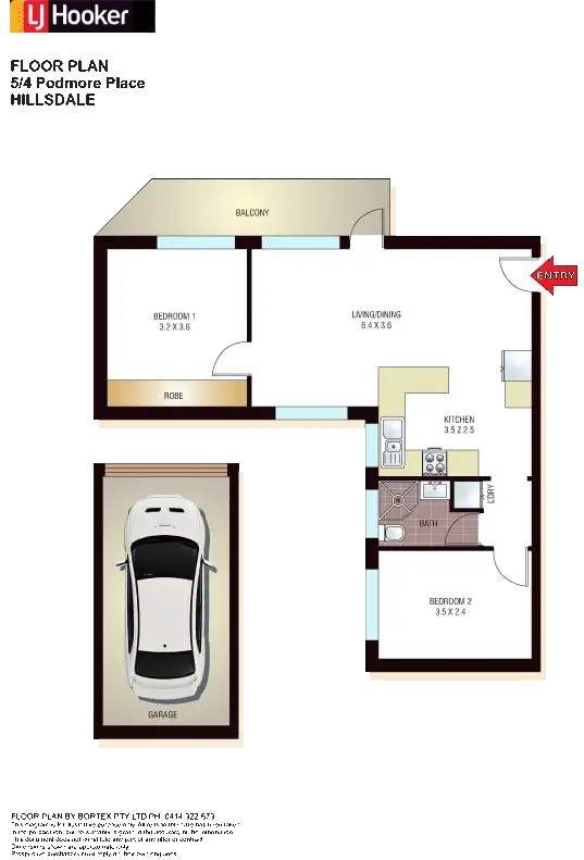Floorplan of Homely unit listing, 5/4 Podmore Place, Hillsdale NSW 2036