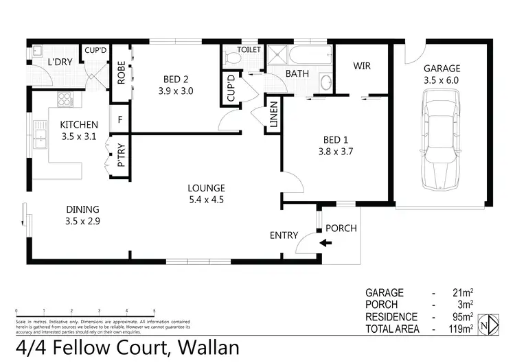 Floorplan of Homely unit listing, Unit 4/4 Fellow Court, Wallan VIC 3756