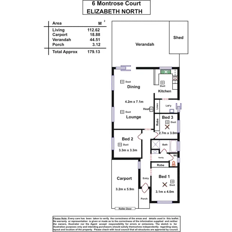 Floorplan of Homely house listing, 6 Montrose Court, Elizabeth North SA 5113