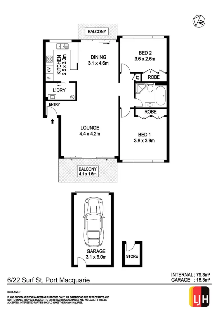 Floorplan of Homely unit listing, 6/22 Surf Street, Port Macquarie NSW 2444