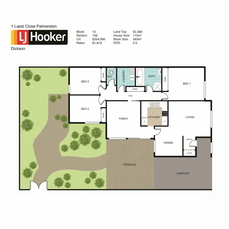 Floorplan of Homely house listing, 1 Laptz Close, Palmerston ACT 2913