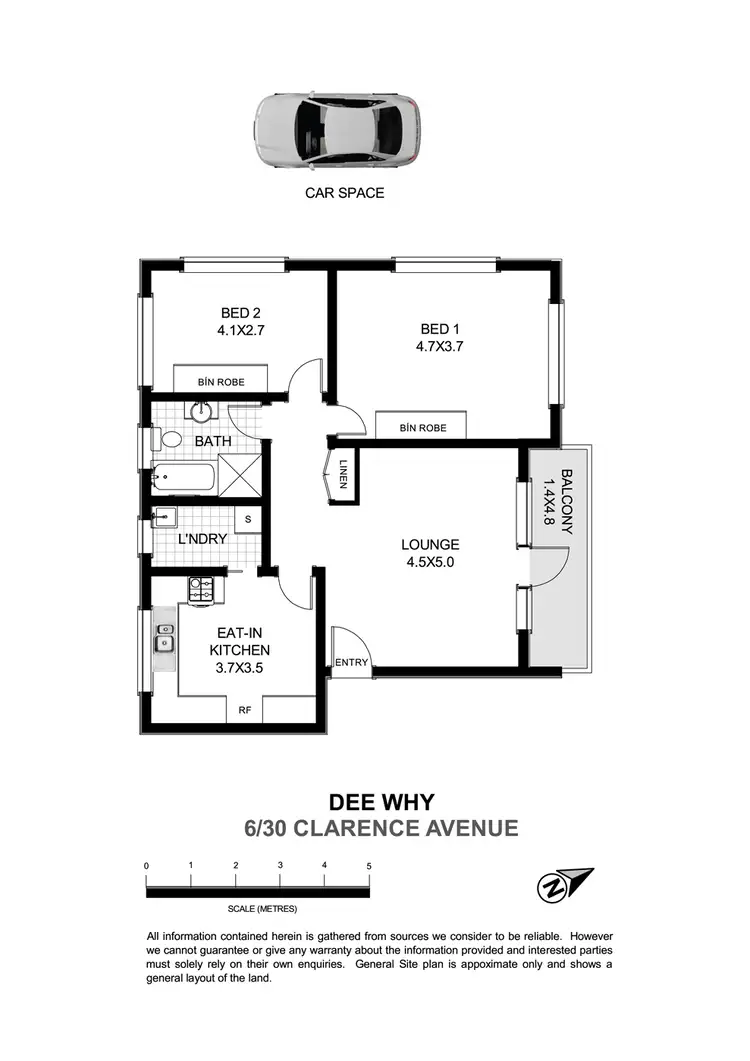 Floorplan of Homely unit listing, 6/30 Clarence Avenue, Dee Why NSW 2099
