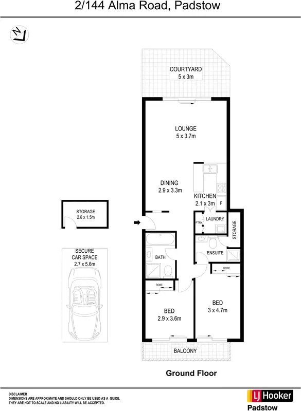 Floorplan of Homely unit listing, 2/144 Alma Road, Padstow NSW 2211