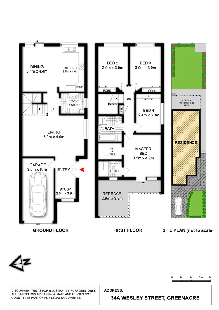 Floorplan of Homely semi-detached listing, 34A Wesley Street, Greenacre NSW 2190