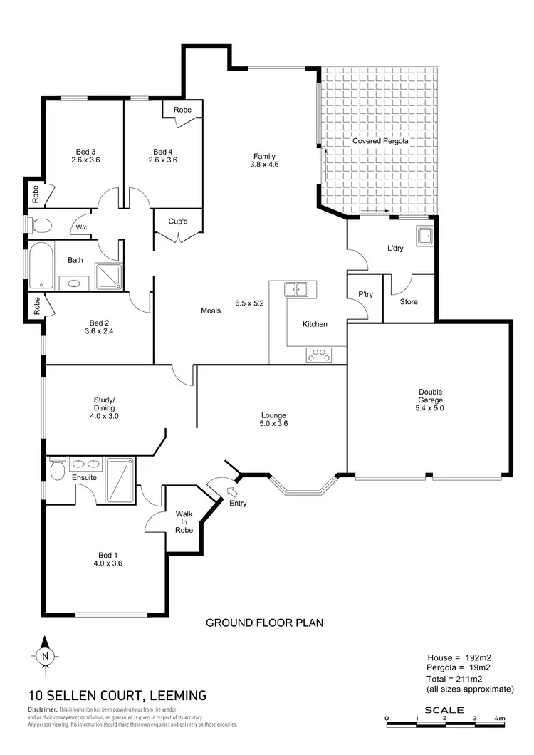 Floorplan of Homely house listing, 10 Sellen Court, Leeming WA 6149