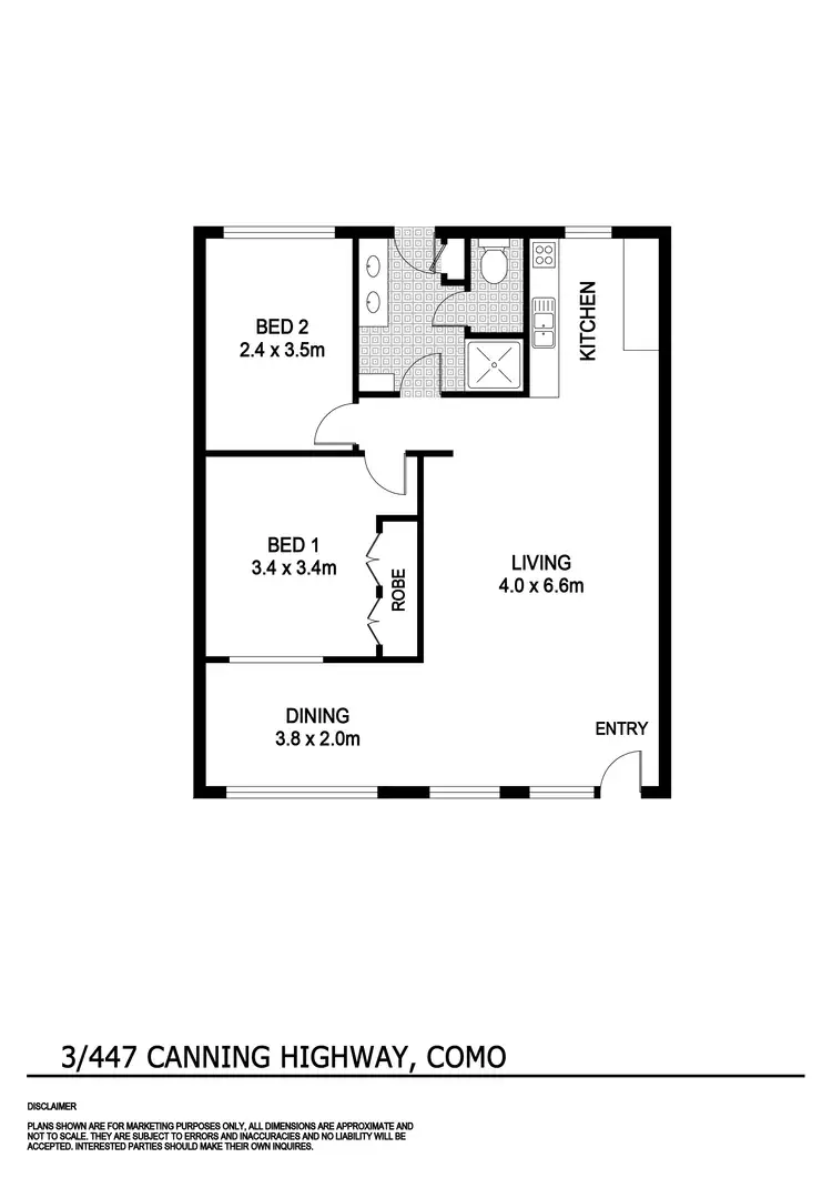 Floorplan of Homely unit listing, 3/447 Canning Highway, Como WA 6152