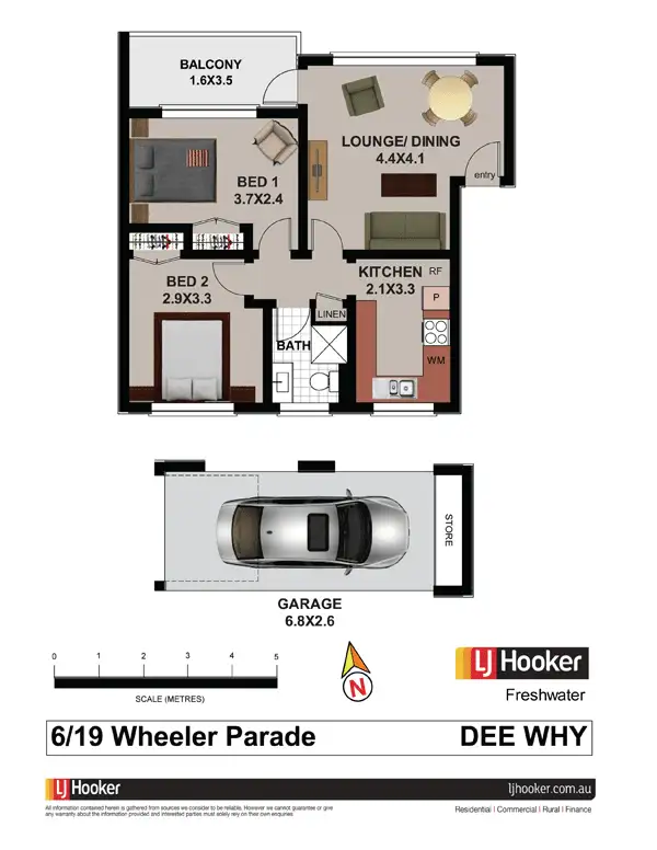 Floorplan of Homely unit listing, 6/19 Wheeler Parade, Dee Why NSW 2099