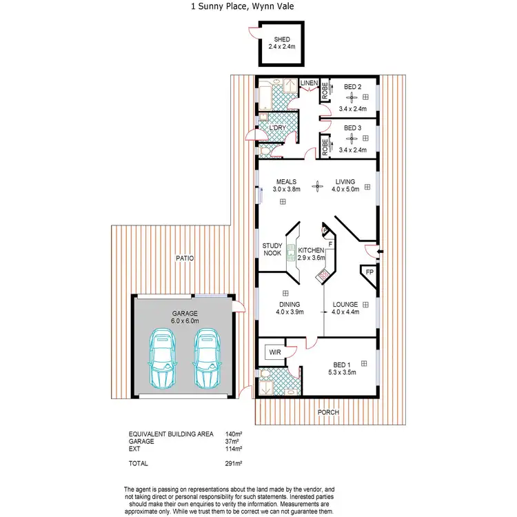 Floorplan of Homely house listing, 1 Sunny Place, Wynn Vale SA 5127