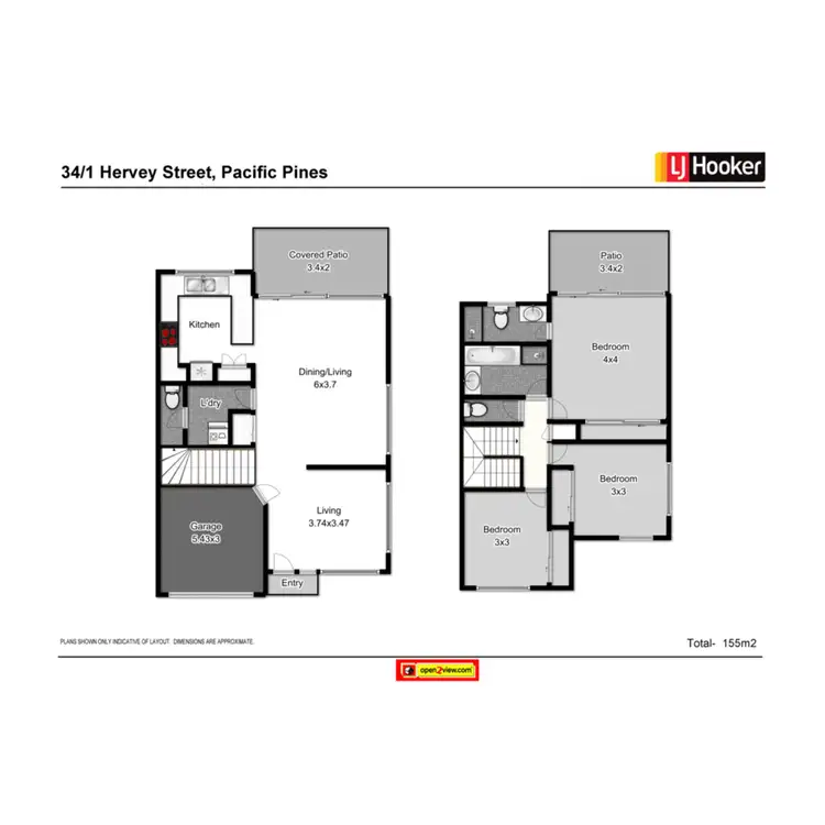 Floorplan of Homely townhouse listing, 34/1 Hervey Street, Pacific Pines QLD 4211