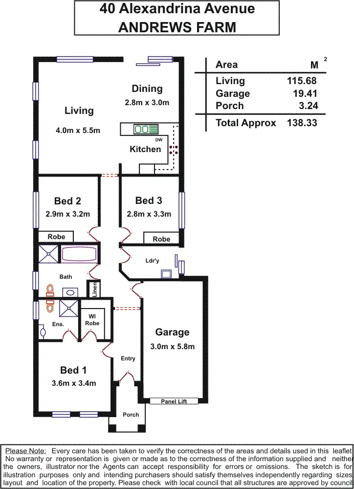 Floorplan of Homely house listing, 40 Alexandrina Crescent, Andrews Farm SA 5114