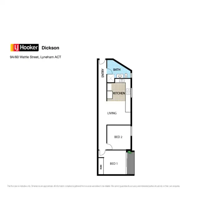 Floorplan of Homely unit listing, 9A/60 Wattle Street, Lyneham ACT 2602
