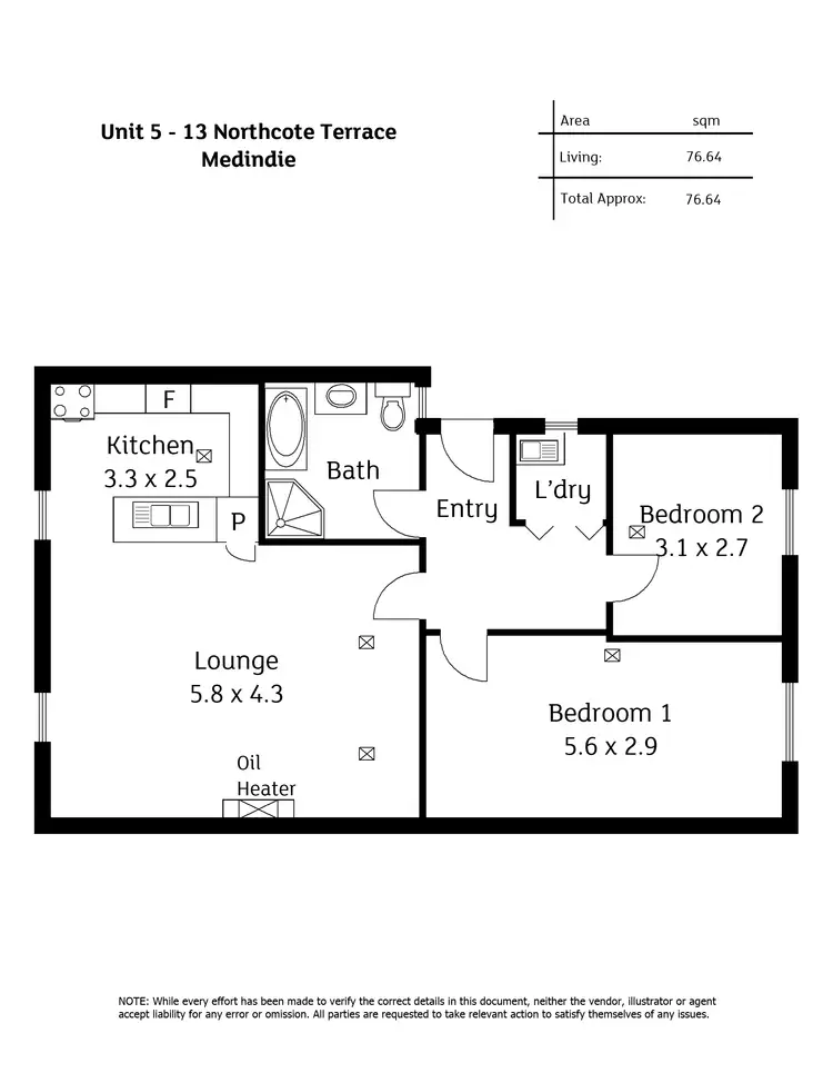 Floorplan of Homely unit listing, 5/13 Northcote Terrace, Medindie SA 5081