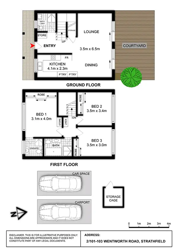 Floorplan of Homely townhouse listing, 2/101 Wentworth Road, Strathfield NSW 2135