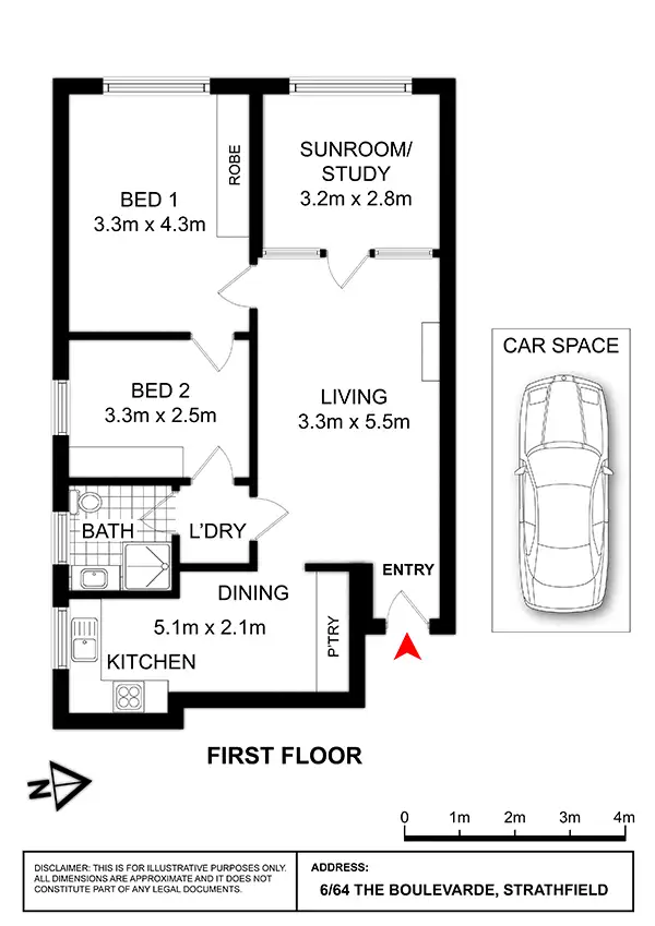 Floorplan of Homely apartment listing, 6/64 The Boulevarde, Strathfield NSW 2135